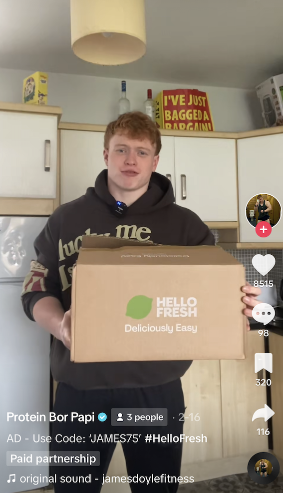 TikTok influencer promotes HelloFresh