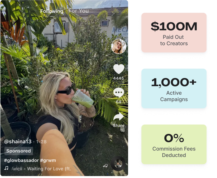 Over $100M paid our to creators via Aspire